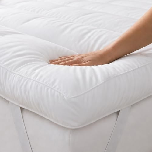 CASABEL Sobrecolchon 140x190, Topper Colchon de Microfibra Transpirable Extra Grueso, Antideslizante y Antialergico, Topper con 4 Bandas Elasticas