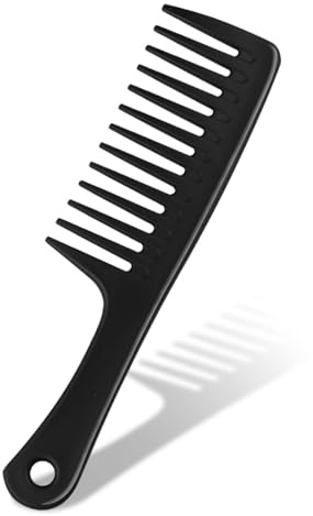 Henyall Wide Tooth Comb, Hairdressing Combs-Smooth, Sturdy, and Anti-Static,Curl Comb for all Hairdressing & Styling (Black)