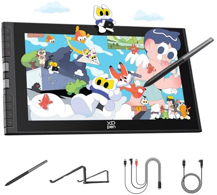 XPPen Artist 12 3rd 11.9 Drawing Tablet with Screen | X4 Pen 16K Pressure | Dial Wheels+8 Keys | AG Etched Glass Portable Art Drawing Tablet Compatible with Windows/macOS/Android/ChromeOS/Linux