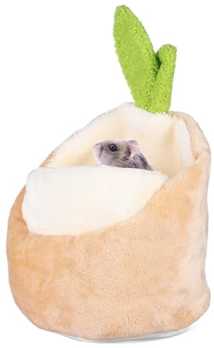 DOITOOL Cachette pour Hamster en Tissu Doux Lit pour Petits Animaux Couleur Kaki Maison pour Cobayes et Lapins Coussin Amovible Lavable Nid Confortable et Multifonctionnel pour Noël