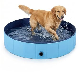 Piscina Plegable para Perros y Mascotas, Bañera Antideslizante de PVC Resistente, Piscina Portátil para Perros Grandes y Pequeños, Piscina Infantil para Jardín y Exterior,120 x 30 cm