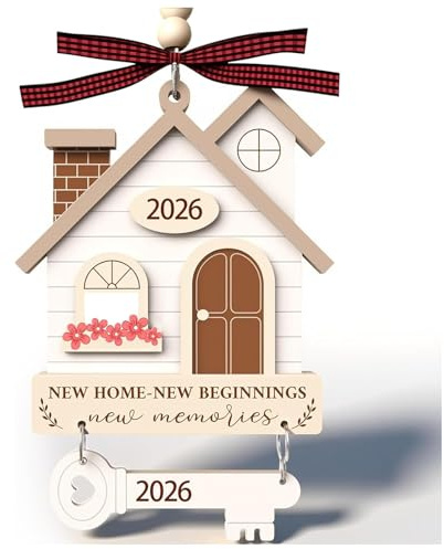 New Home Gifts Ornament 2026 House Warming Gifts Wooden House Decorations | New Home Housewarming Presents Homes for Couple Keepsake for First Homes Beginnings for Women Family Friends