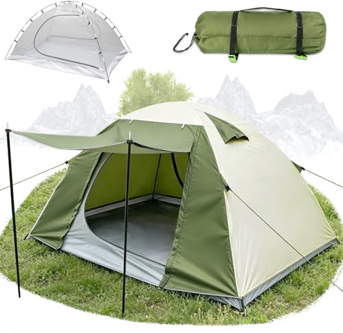 YYSWSAKY Tienda de Campaña 1-2 Personas, Doble Capa Acampar Tienda con Ventilación, Ultraligera, Impermeable (3000 mm), Fácil de Instalar, 3-4 Estaciones, Ideal para Camping, Senderismo, Trekking
