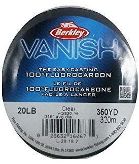 Berkley VanishĀ®, Clear, 8lb | 3.6kg, 250yd | 228m Fluorocarbon Fishing Line, Suitable for Saltwater and Freshwater Environments