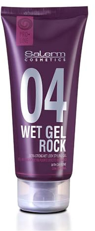 SALERM - Gel Fijador de Pelo - Pro Line Wet Gel Rock 04-200ml - Fijación Fuerte de Larga Duración - Efecto Mojado - con Cafeína y Resinas Fijadoras - No Deja Residuos - Peinado Flexible