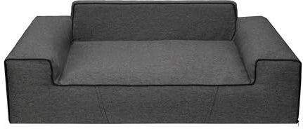Bjird Cuccia per cani di piccola taglia media e grande – Cuscino per cani – Divano per cani – Rivestimento rimovibile e lavabile – Glamour New – Dimensioni: L: 98 x 66 cm – Nero Inari