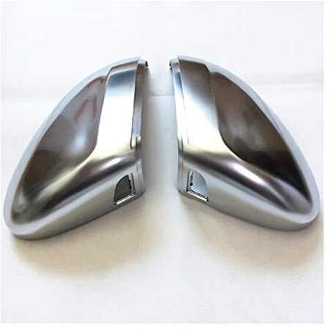 Spiegelkappen Für VW Für Passat B8 Für CC Für Arteon R Für Line Autospiegelabdeckung Matt Chrom Silber Rückspiegelabdeckung Schutzkappe Auto Styling Seitenspiegel Abdeckkappen (Farbe : With Side Assi