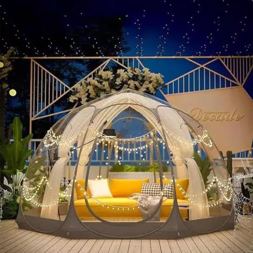 YHUEGH Tente à dôme Transparent, Tente à Bulles, tonnelle Pop-up, abri de Jardin, auvent de Patio, dôme Igloo pour 4 à 6 Personnes, Maison dôme de Jardin étanche, adaptée au Patio et aux lieux