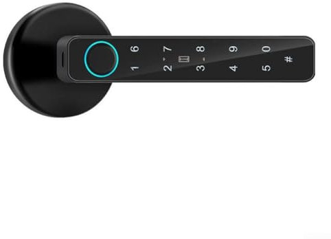 Innovador dispositivo de seguridad multifuncional sin llave sistema de entrada para hogares con tecnología biométrica avanzada (negro)