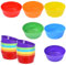 YOYEAH Juego de 24 cuencos de plástico reutilizables de 300 ml irrompibles para niños, cuencos para sopa y aperitivos, aptos para lavavajillas y microondas, ensalada de frutas, aperitivos, sopas y