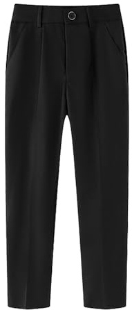 Vuncio Pantalon de Costume Enfant Garcon Hiver 2-16 Ans Pantalon Habillée Ado Garçon Ample Pas Cher Chic Confortable Casual Cérémonie Performance Vacances a la Mode (Black, 13-14 Years)