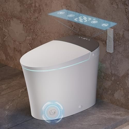 CANEST Smart Toilet with Bidet Built in, Dual-Flush 1.1/1.6GPF with 17 ADA Comfort Height Seat, 1000g MaP Flush, Bidet Toilet 12 Rough-in, Foot Sensor, Heated Seat, Remote Control, Night Light