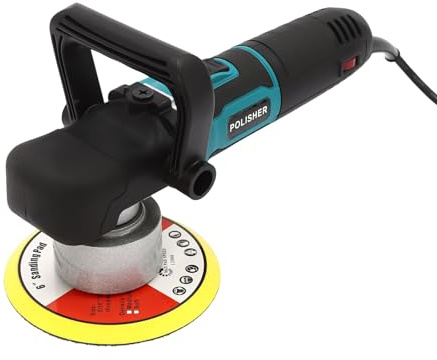 Pulidora excéntrica eléctrica, 850 W, 2000 – 4500 rpm, con 4 esponjas de pulido, para pintura, madera, metal