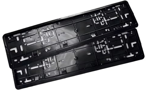 Marco para matrícula de coche, 2 piezas, soporte para matrícula de 520 mm x 110 mm, negro, soporte para matrícula de la UE de alta calidad