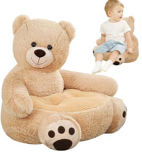 Jeorywoet Sofá para niños de 20x20x18 Pulgadas, Bonito sillón de Oso de Dibujos Animados para niños pequeños, Juego de Animales de Peluche para Muebles de Dormitorio de bebé, decoración del hogar