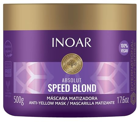 Inoar Mascarilla Speed Blond para Cabellos Rubios y Canosos - 500 gramos