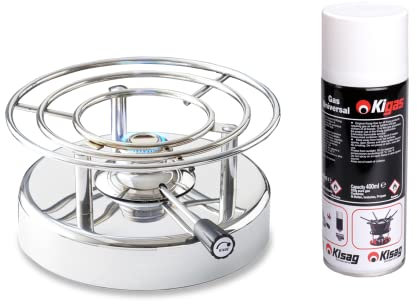 Kisag Longfire Gasrechaud Edelstahl 1,4 kw & Kigas Ersatzkartusche 400ml