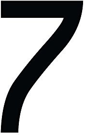 Hausnummer Aufkleber 7 in schwarz, 20 cm groß, für Mülltonne, Tür, Tor & div. Beschriftungen, wetterfest