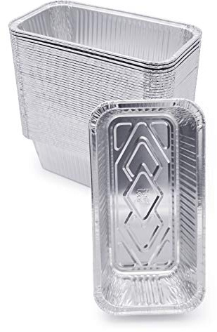 Fig & Leaf (60 Pack) Premium 2-LB Bread Loaf Baking Pans - 8.5 x 4.5 x 2.5 l Heavy Duty l Disposable Aluminum Foil Tins for Cakes Meatloaf Lasagna
