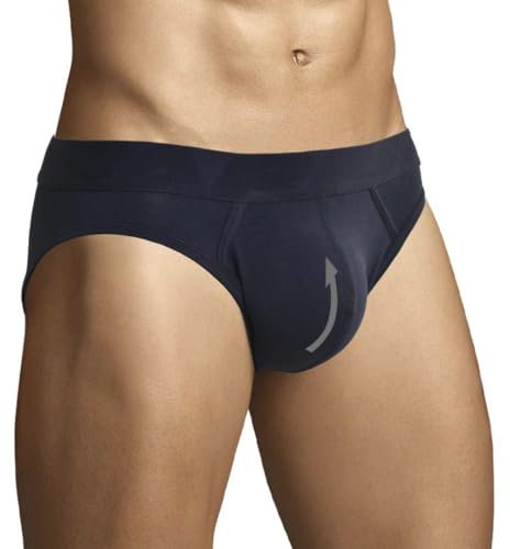 ARIUS Frontgefüllte Slip unterwäsche, um Volumen und Größe der männlichen Attribute zu erhöhen und eine abgerundete Form zu geben - Push Up und Füllung (L)