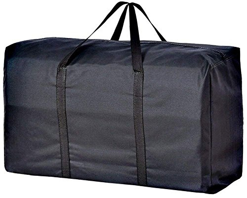 Extra Large Handy Storage Bag Waterproof Heavy Duty Oxford Travel Luggage Caddy Organizer Foldable Quilt Blanket Laundry Bag Weekender Duffel Space Saver Bag with Web Handle (Black, 160L)