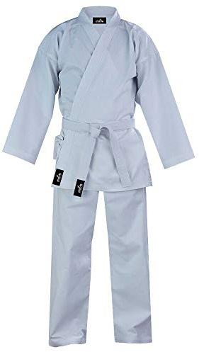 ChoCho Track Karate Suit GI Adult Student Aikido Martial Arts Free Belt Kids 110cm to 200cm (0/130cm, White)