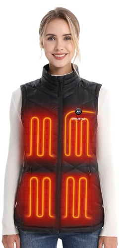 Venustas Women's Heated Down Vest with Battery Pack, 90% Duck Down Lightweight Electric Vest for Hiking Hunting Camping