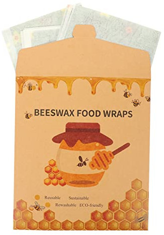 DOITOOL 3pezzi Pellicola in Cera D'api Ecologica Riutilizzabile Per Alimenti Fogli Di Cera D'api Per Mantenere La Freschezza Panni Per Cucina