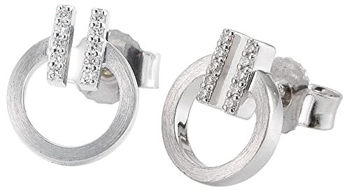 Jobo Damen-Ohrstecker aus 14 Karat 585 Weißgold mit 20 Diamanten