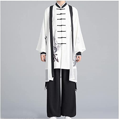 Tai Chi Uniform, Martial Arts Kung Fu Uniform Oft Tai Chi Kung Fu Uniform Ink Hanfu Traditional Chinese Clothing Suit Tai Chi Suit Men Martial Arts Uniform Three-Piece Women (Color : #1, Size : C(l)