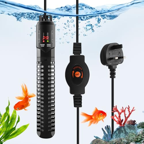 HuuppHip Fish Tank Heater, 500W Aquarium Heater with Intelligent LED Temperature Digital Display Thermostat Controller, Tank Heater for 200-300L Fish and Turtle Tank