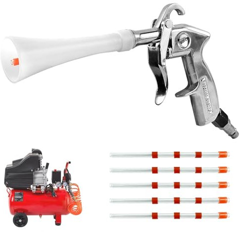 Pistolet de Nettoyage à Air Comprimé, 6-9,2 Bar Pistolet Air Comprimé, Haute Pression Soufflette Air Comprimé avec 5 Tubes, pour Nettoyer les Voitures, Les Sols et Les Plafonds