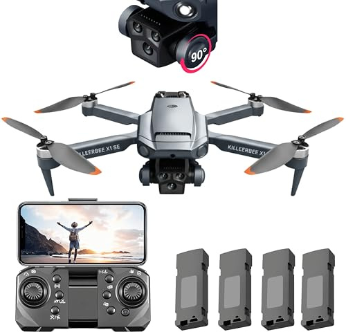 Killerbee X1 SE Sky Predator - Dual Camera Drone - lämplig för vuxna barn - borstlösa motorer - Ultra Fly More - 48 min flygning - 4 batterier väska