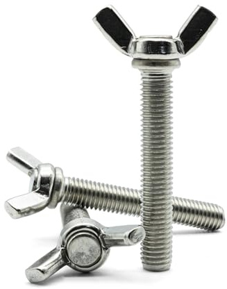 Hippo Hardware M8 (8mm X 60mm) Butterfly Wing Thumb Screws Bolts A2 Stainless Steel (Pack of 3)