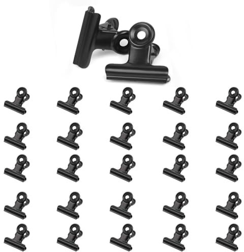 50 pezzi piccole bulldog clips,22 mm, in metallo per confezioni di alimenti, raccoglitore in metallo clip multifunzionale mini clip, per etichette borse, negozi, ufficio e cucina di casa