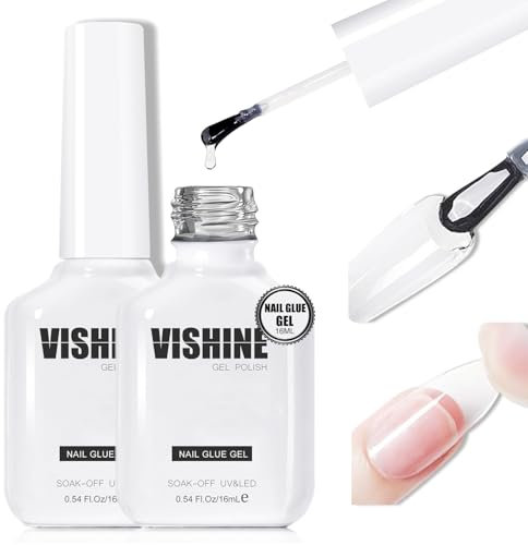 Vishine Colla per unghie finte extra forte,6 in 1 Gummy Base Gel e Posa Americana Unghie Capsules, Lunga durata Nail Extend Gel UV/LED