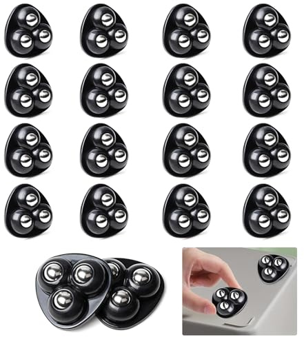 16 Pezzi Rotelle per Mobili Piccolo Mini Rotelle per Elettrodomestici,Ruote Autoadesive per Spostare Mobili per Elettrodomestici da Cucina con Rotazione a 360° (Perline nere in nylon)