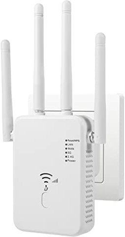 WLAN-Verstärker, 1200 Mbit/s, 5 G und 2,4 G, ultraxtender Dualband-WLAN-Repeater mit LAN-Verbindung, WPS, kompatibel mit 99% Standard-WLAN-Router, deckt bis zu 9200 Quadratmeter und 35 m ab