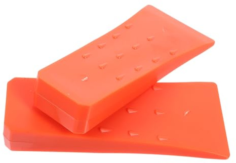ibasenice Lot de 2 Coins D’abattage en Plastique 20 Cm Orange pour Jardin et Bûcheronnage, Cale Robuste Pointes Élevées, Outil de Coupe du Bois Solide pour Tronçonneuse et Débardage