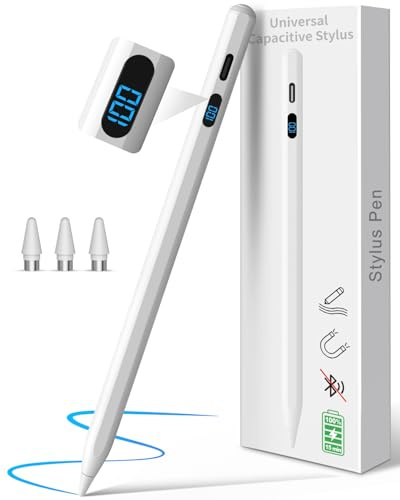MEKO Lápiz iPad con Pantalla LED de Nivel de Batería, Lápiz Universal para iPad y Samsung/Huawei/Lenovo/Xiaomi, Lápiz Táctil Magnético para iPhone, Android y Dispositivos con Sistema Harmony OS