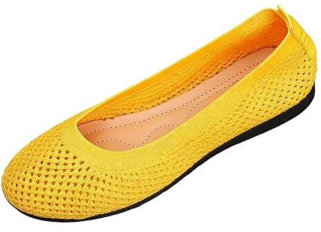 HAOLEI Zapatos Mujer Comodos,Bailarinas Mujer Malla Transpirable Casual Zapatos Planos Sin Cordones con Punta Redonda Ligero Flexible Suela Goma Antideslizante Manoletinas para Diario Oficina Caminar