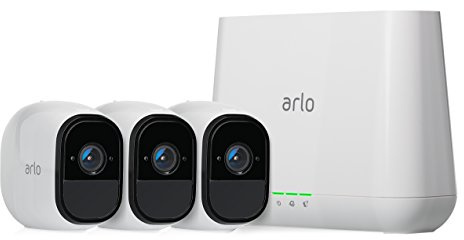 Arlo Pro Wireless Home Security Camera System CCTV, Wi-Fi, Alarm, Rechargeable, Night Vision, Indoor or Outdoor, HD, Audio, Free Cloud Storage, 3 Camera Kit, VMS4330