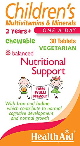 HealthAid Children's MultiVitamin + Minerals With Iron and Iodine - 30 Vegetarian Tablets