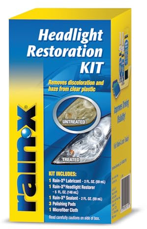Rain-X 800001809 Headlight Restoration Kit - Cleans and Restores Headlights By Removing Haze and Discoloration Due to Oxidation