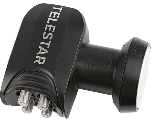 TELESTAR SKYQUAD HC – Digital Quad LNB (Full HD, HDTV, 4K, 3D, Ultra HD – premium LNB med väderskydd) svart, 5930525