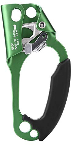 Keenso Arrampicata Albero Arborista Gear, Ascenditore Ascendente Bloccante Morsetto Maniglia Corda di Salita a Mano Destra per Attrezzature da Arrampicata Corda da 8mm-13mm(Verde)