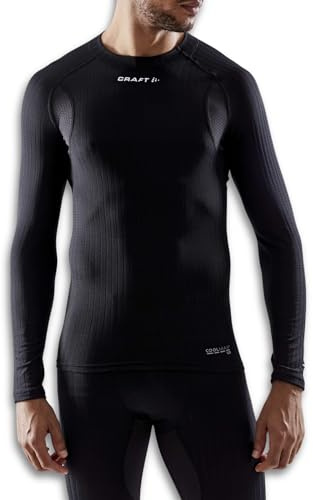 Craft ACTIVE EXTREME X CN LS Baselayer Herren, L, Schwarz, Activewear für herren Langarm, Waffelstrick-Design, Temperaturmanagement, für kalte Temperaturen, recyceltes Polyester