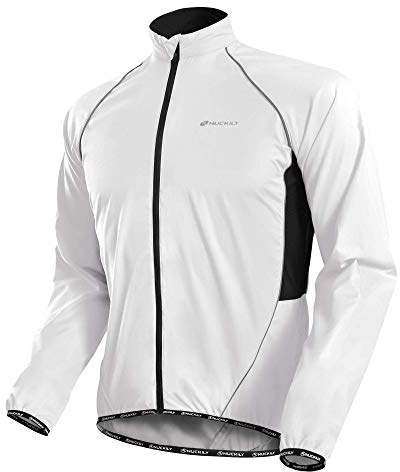 NUCKILY Multifunktionell cykeljacka för män, vindjacka, cykeljacka, löparjacka, vindtät, vattenavvisande, andas, reflekterande MTB mountainbike, jacka, anti-UV, jogging, vandring