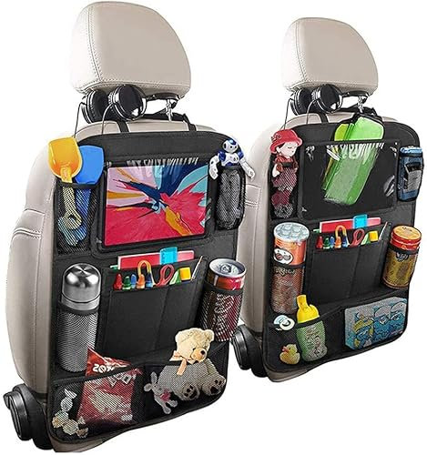 Protezione per lo Schienale Dell'auto 2 pezzi, Auto Organizer sul Sedile Posteriore Con Borsa IPAD Realizzato in Tessuto Oxford di Alta Qualità Per lo Spazio di Archiviazione il Sedile Posteriore