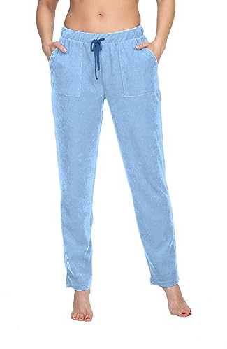 e.Femme® Pantalon décontracté en tissu éponge pour femme Pantalon de détente Lotta 2322, bleu ciel, 50